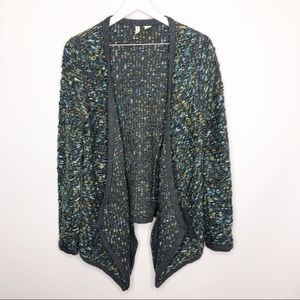 Moth Coarse Woven Waterfall Cardigan Sweater